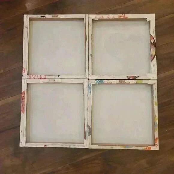 Hearts of Love Girl's Bedroom Wall Decor Canvas Prints Bundle of 4 12x12 EUC - Picture 4 of 4